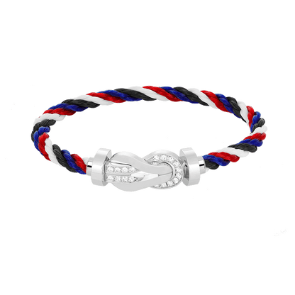 [Angela Jewellery]CHANCE LARGE 8 FIGURE BUCKLE HALF DIAMOND BRACELET SILVER