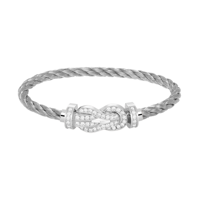 [Angela Jewellery]CHANCE LARGE 8 FIGURE BUCKLE FULL DIAMOND BRACELET SILVER