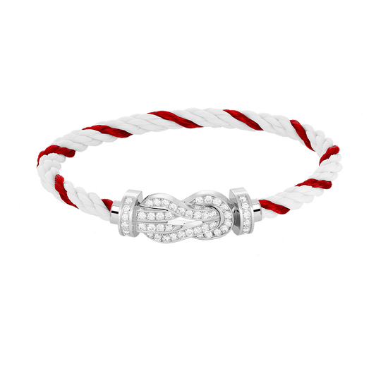 [Angela Jewellery]CHANCE LARGE 8 FIGURE BUCKLE FULL DIAMOND BRACELET SILVER