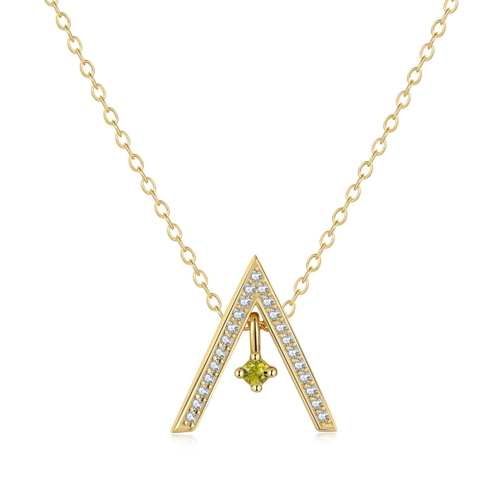 Angela Jewelry]Sparkling "A" Shape Necklace