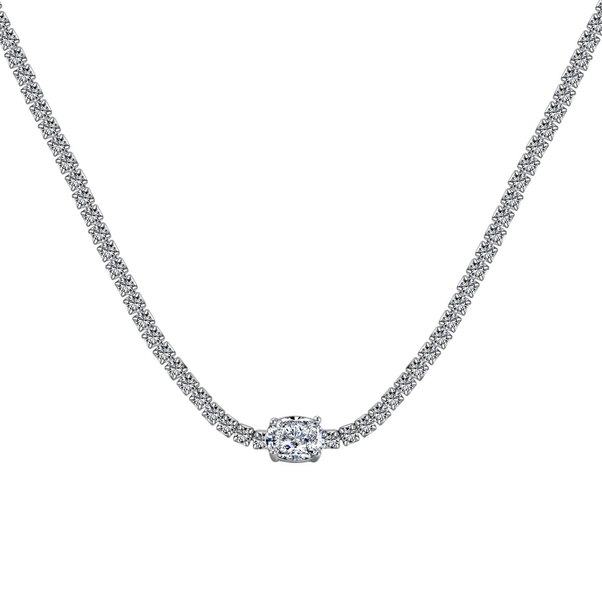 Angela Jewelry]1.0 Carat Shining Oval Cut Necklace
