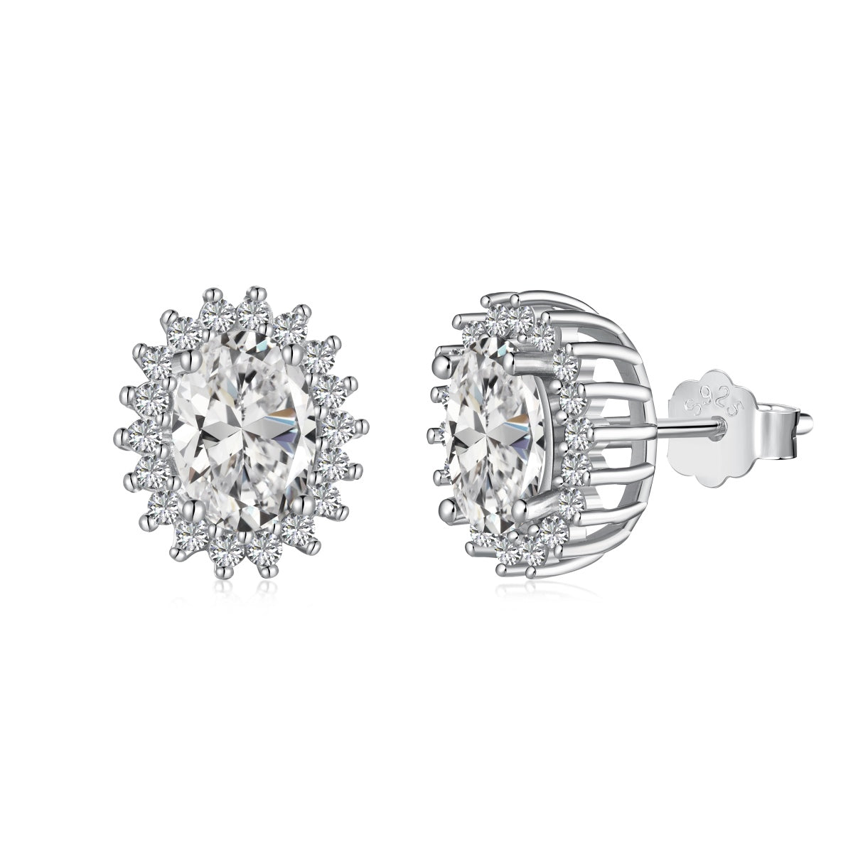 Angela Jewelry]Delicate Radiant Oval Cut Daily Earrings