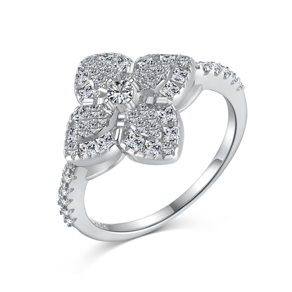 Angela Jewelry]Luxurious Colorful Flower Shape Banquet Ring