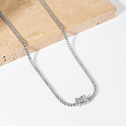 Angela Jewelry]2.0 carat Ornate Emerald Cut Necklace