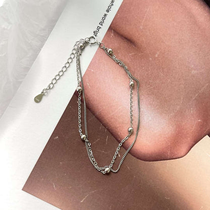 Angela Jewelry]Delicate Bead Double Layer Bracelet
