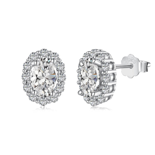 Angela Jewelry]Delicate Unique Oval Cut Daily Earrings