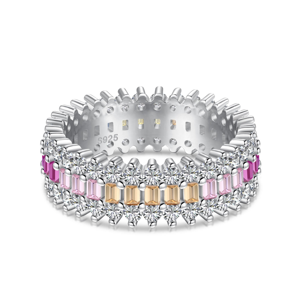 Angela Jewelry]Ornate Colorful Radiant Cut Daily Ring
