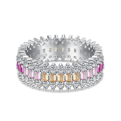 Angela Jewelry]Ornate Colorful Radiant Cut Daily Ring