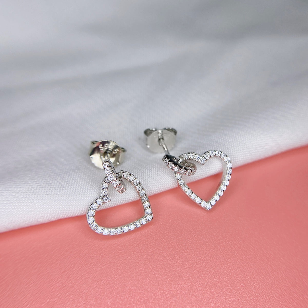 Angela Jewelry]Dainty Heart Shape Earrings