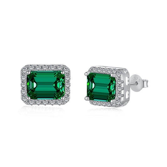 Angela Jewelry]Luxurious Dainty Emerald Cut Banquet Earrings