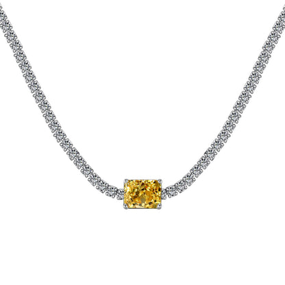 Angela Jewelry]2.0 carat Ornate Emerald Cut Necklace