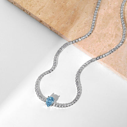 Angela Jewelry]1.0 carat Unique Pear Cut Tennis Necklace