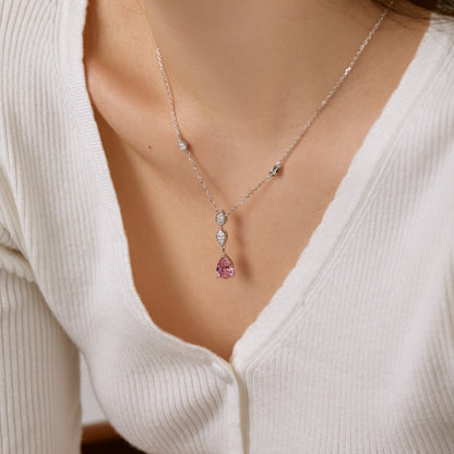 Angela Jewelry]Dazzling Pear Cut Necklace