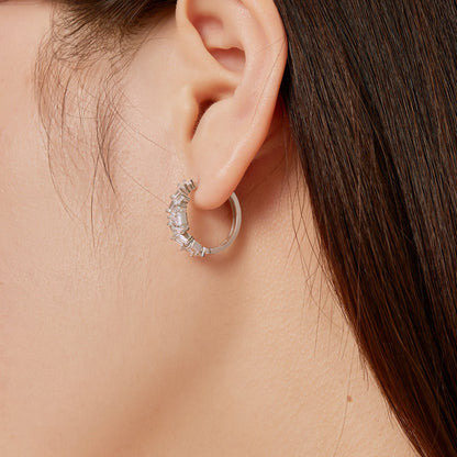 Angela Jewelry]Dazzling Colorful Emerald Cut Daily Earrings