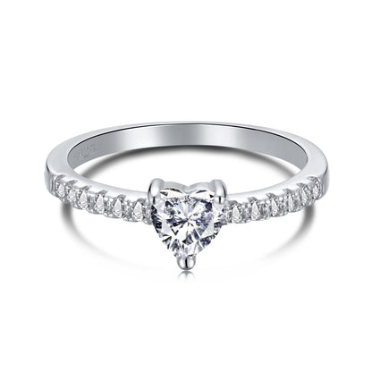 Angela Jewelry]0.5 Carat CaratEternity Charming Heart Shape Lover Ring