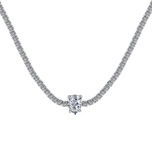 Angela Jewelry]1.0 carat Unique Pear Cut Tennis Necklace