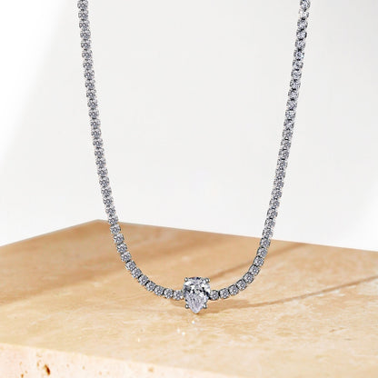 Angela Jewelry]1.0 carat Unique Pear Cut Tennis Necklace