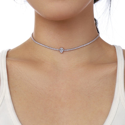 Angela Jewelry]1.0 carat Unique Pear Cut Tennis Necklace