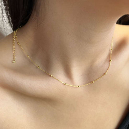 Angela Jewelry]Small Bead Clavicle Chain Simple Necklace