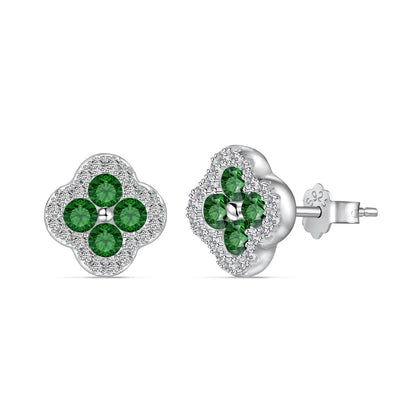 Angela Jewelry]Four-Leaf Clover Flower Shaped Earrings