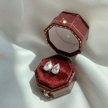 Angela Jewelry]Ornate Water Drop Shape Earrings