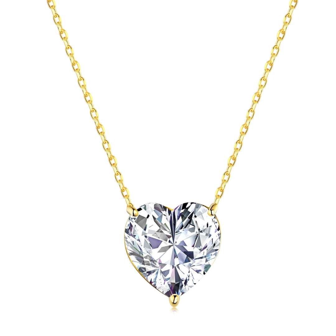 Angela Jewelry]6.0 carat Radiant Heart Shape Necklace