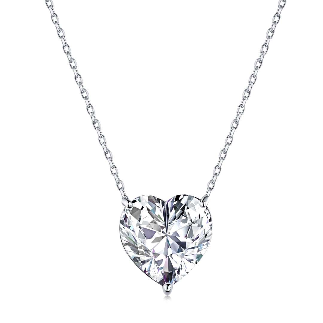 Angela Jewelry]6.0 carat Radiant Heart Shape Necklace