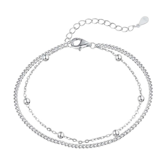 Angela Jewelry]Delicate Bead Double Layer Bracelet