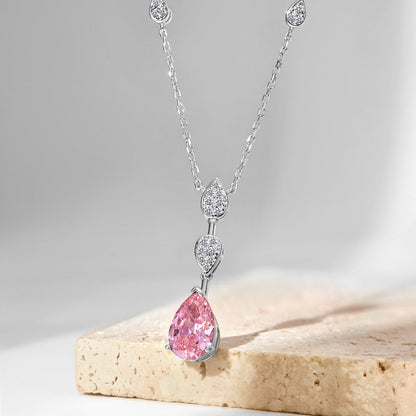 Angela Jewelry]Dazzling Pear Cut Necklace
