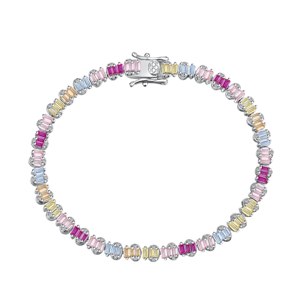 Angela Jewelry]Delicate Colorful Emerald Cut Party Bracelet