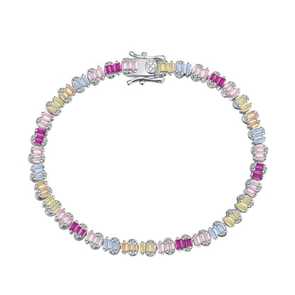 Angela Jewelry]Delicate Colorful Emerald Cut Party Bracelet
