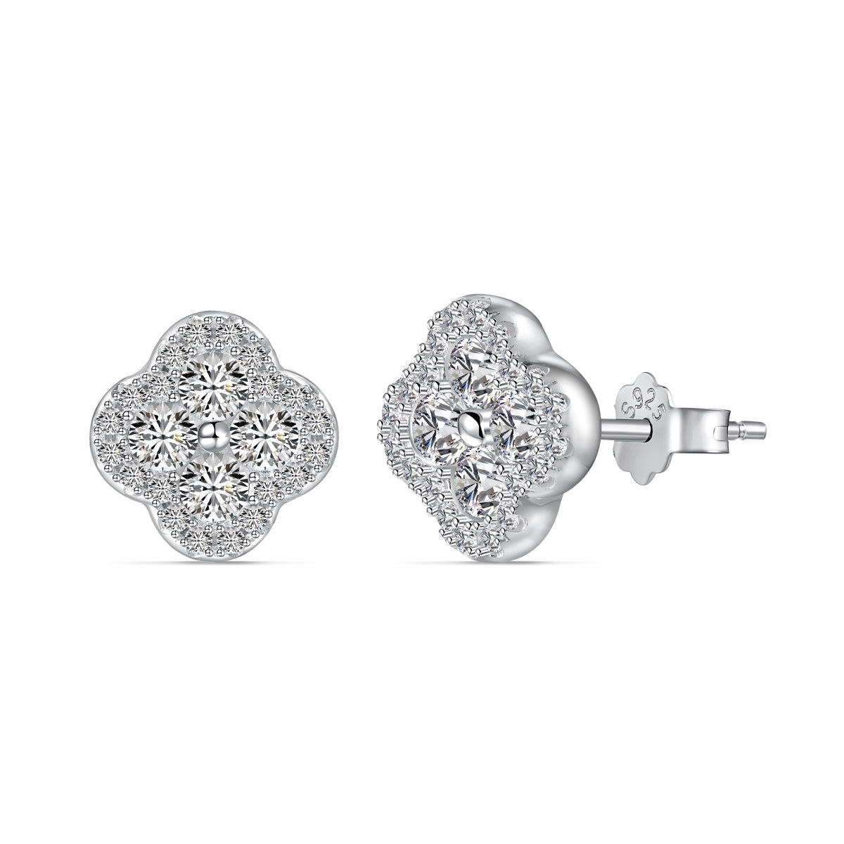 Angela Jewelry]Four-Leaf Clover Flower Shaped Earrings