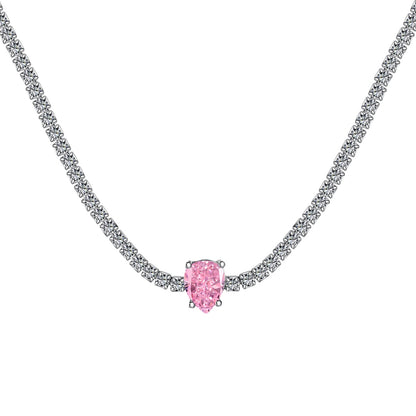 Angela Jewelry]1.0 carat Unique Pear Cut Tennis Necklace