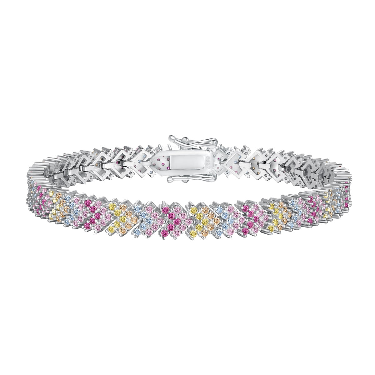Angela Jewelry]Ornate Sparkling Round Cut Party Bracelet