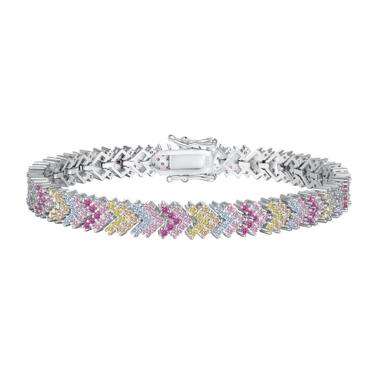Angela Jewelry]Ornate Sparkling Round Cut Party Bracelet