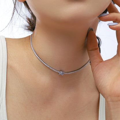 Angela Jewelry]1.0 Carat Shining Oval Cut Necklace