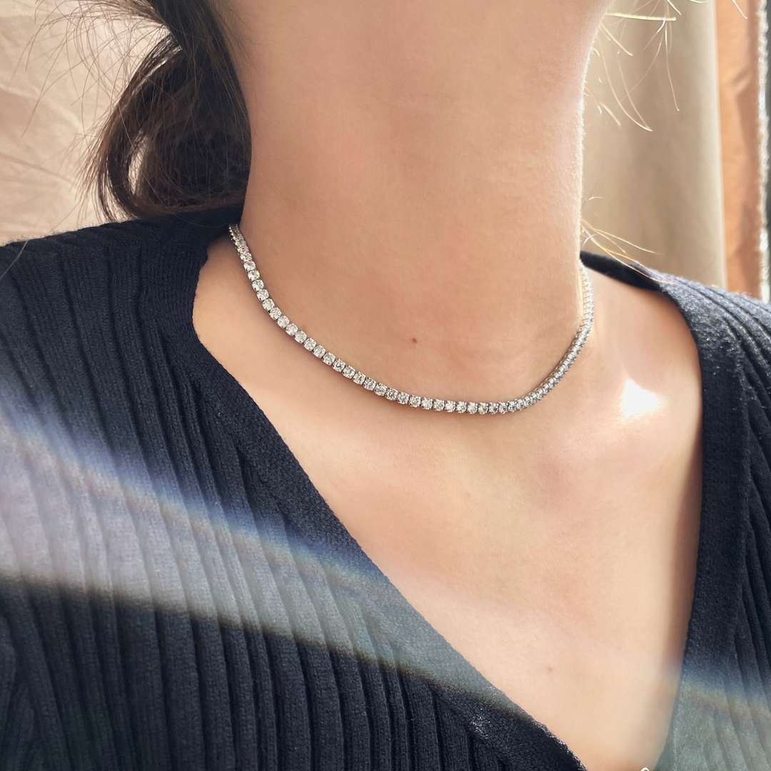 Angela Jewelry]Elegant Tennis Chain Necklace