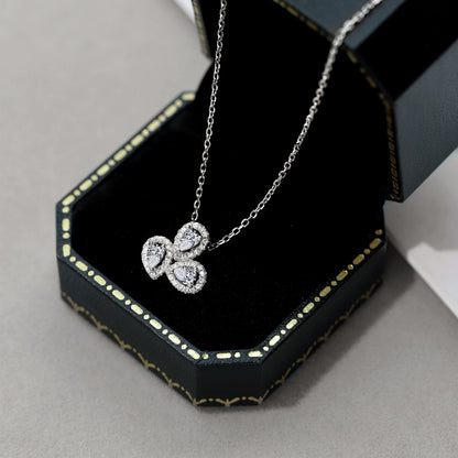 Angela Jewelry]Elegant Flower Shape Pear Cut Necklace