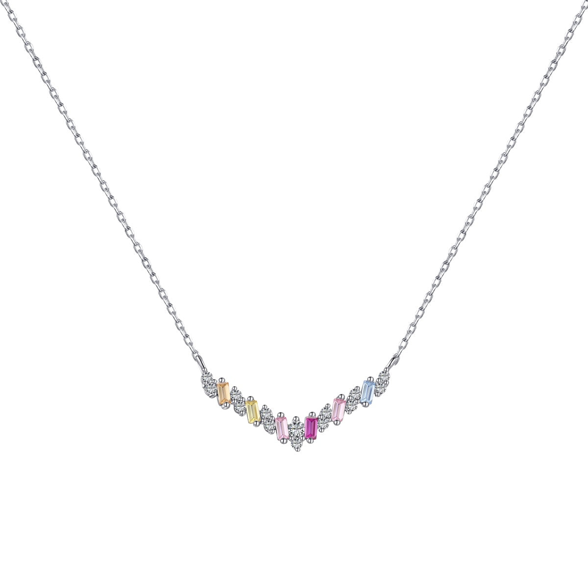 Angela Jewelry]Dazzling Rainbow Necklace
