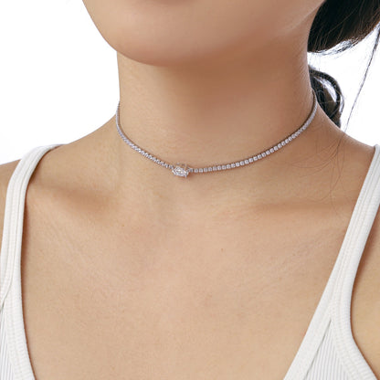 Angela Jewelry]1.0 Carat Shining Oval Cut Necklace