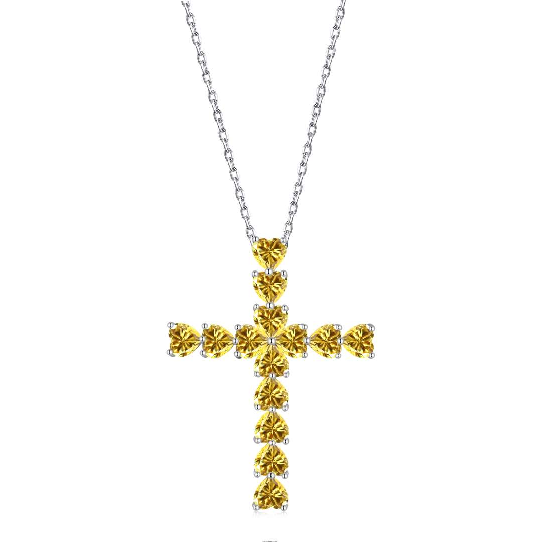 Angela Jewelry]Radiant Cross Shape Necklace