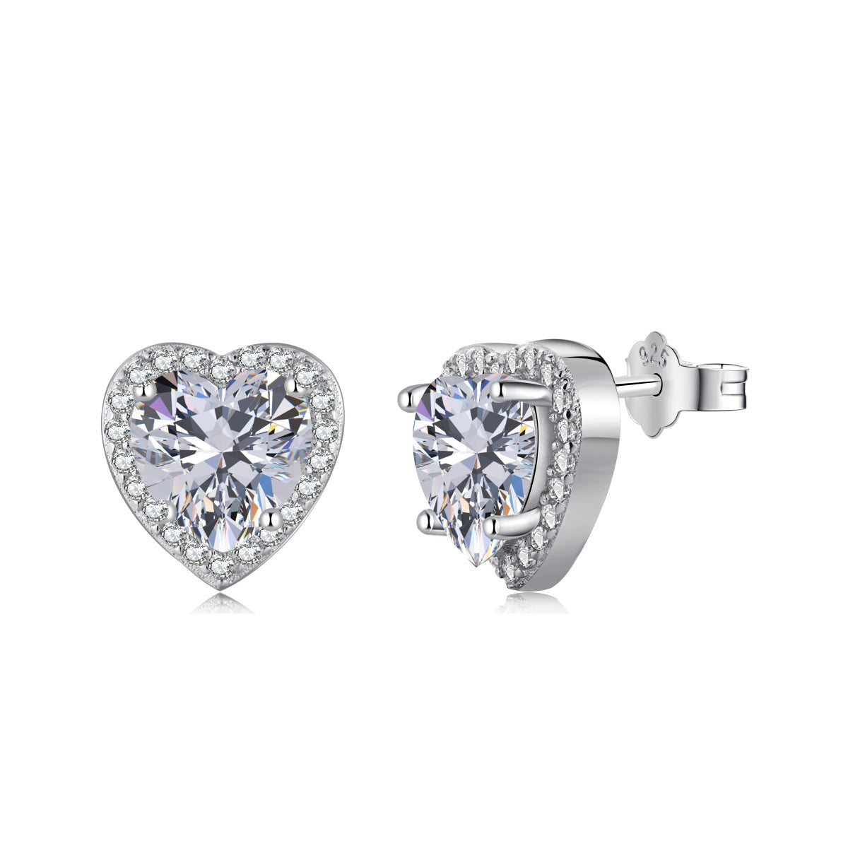 Angela Jewelry]Sparkling Heart Shape Lover Earrings