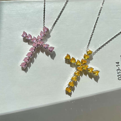Angela Jewelry]Radiant Cross Shape Necklace