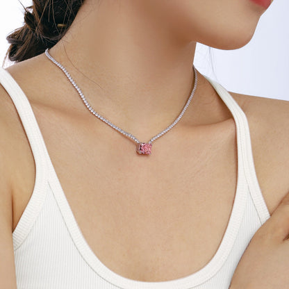Angela Jewelry]4.0 Carat Elegant Radiant Cut Necklace