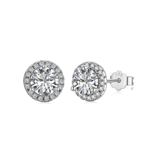 Angela Jewelry]Classic Princess Round Shape Earrings