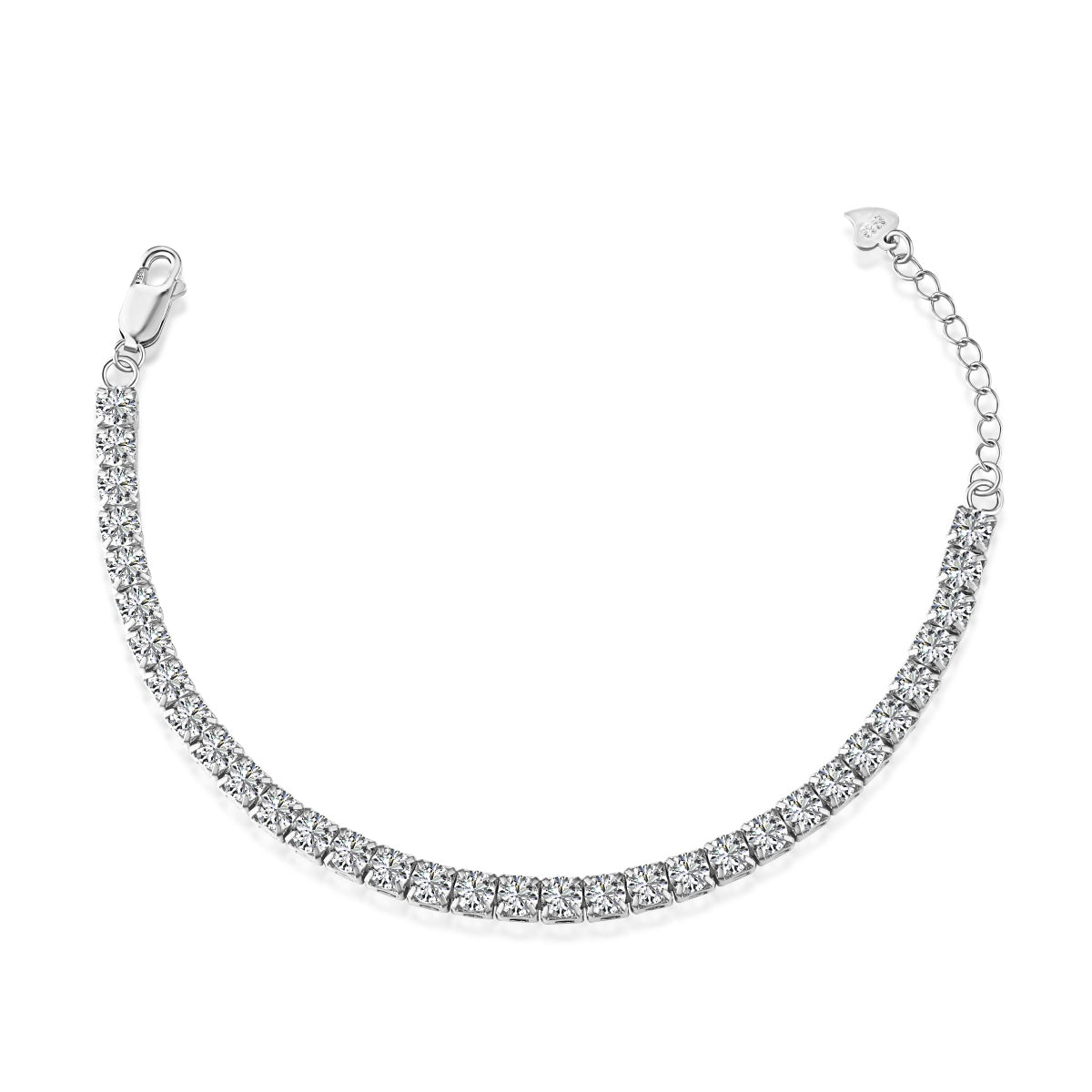 Angela Jewelry]Sparkling Radiant Princess Cut Tennis Bracelet