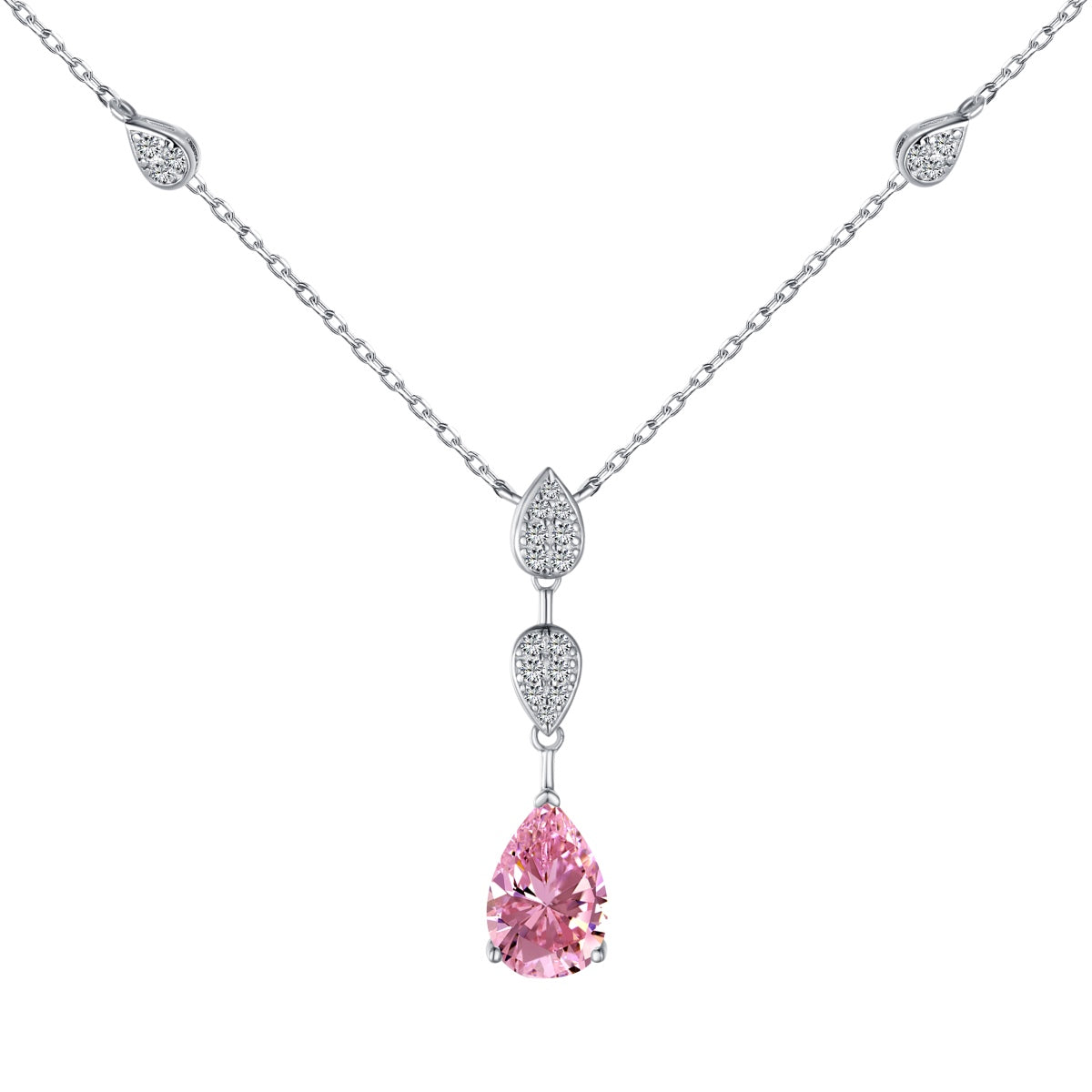 Angela Jewelry]Dazzling Pear Cut Necklace