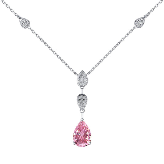 Angela Jewelry]Dazzling Pear Cut Necklace