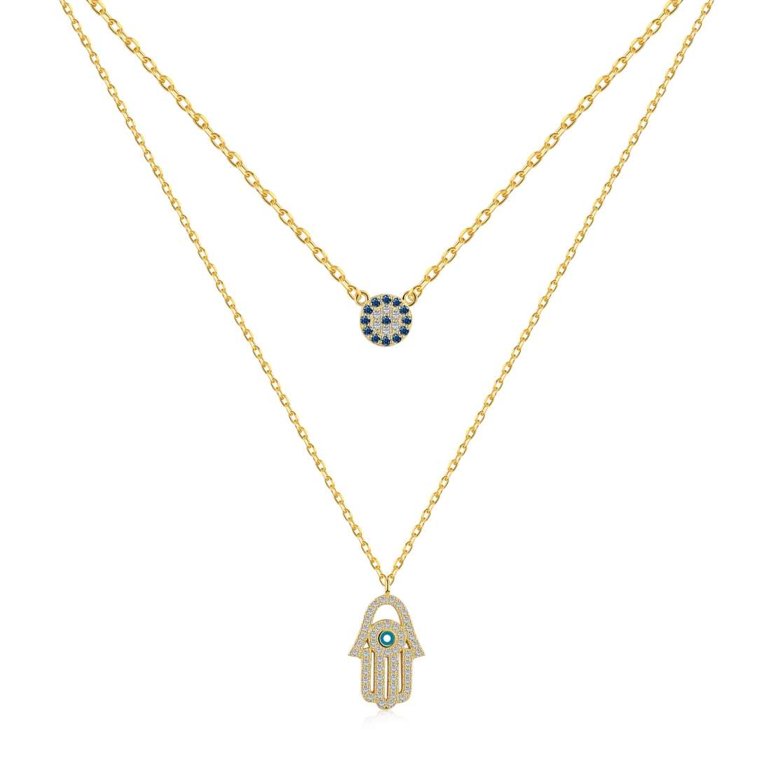 [Angela Jewellery]Angela Jewelleryn Eye Hamsa Palm Necklace