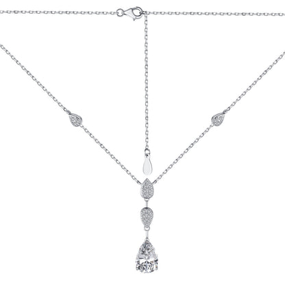 Angela Jewelry]Dazzling Pear Cut Necklace